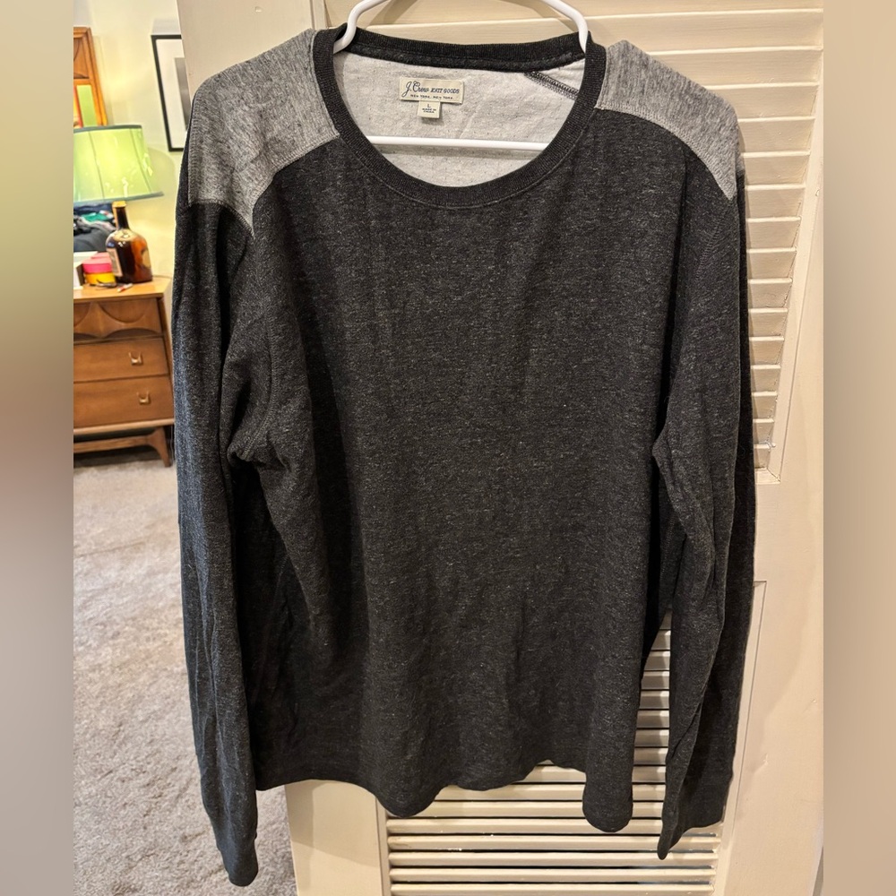 J. Crew Men's Colorblock Pullover - knit goods - Gray Sz L